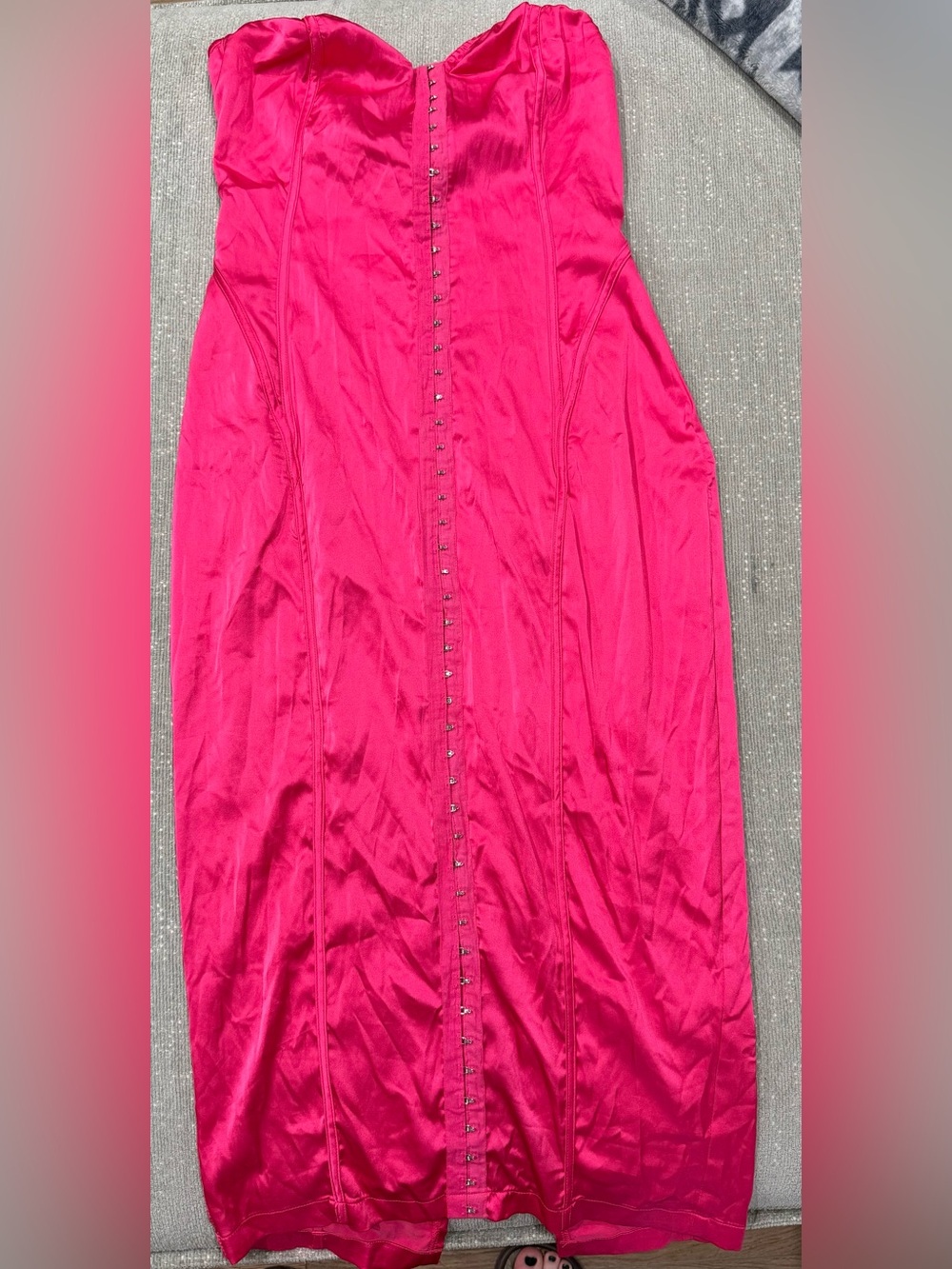 NWT PrettyLittleThing Vibrant Pink Satin Dress